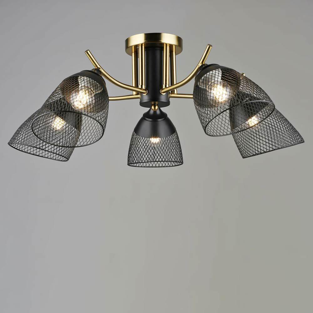 Люстра потолочная Light House SRS-20365/5 BK/COP Лофт Черный/Медь Люстра потолочная Light House SRS-20365/5 BK/COP Лофт Черный/Медь