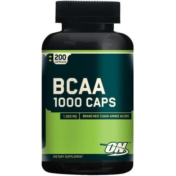 Амінокислота BCAA для спорту Optimum Nutrition BCAA 1000 Caps 200 Капсул