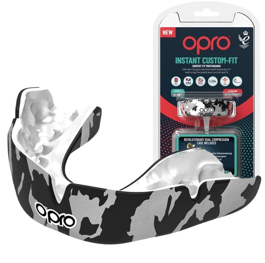Капа OPRO Instant CAMO доросла вік 11+ Black/White (Instant CAMO Bl/White)