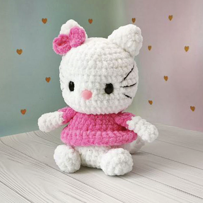 Мягкая игрушка вязаная Kitty ручная работа 22 см (31726232)