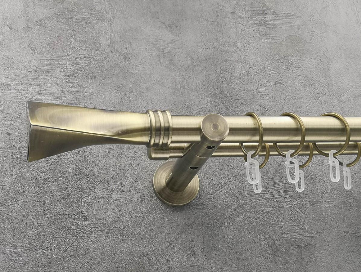 Карниз Quadrum Свинг гладкая штанга двойной универсальный 25/19 мм 320 см Антик (262045571)