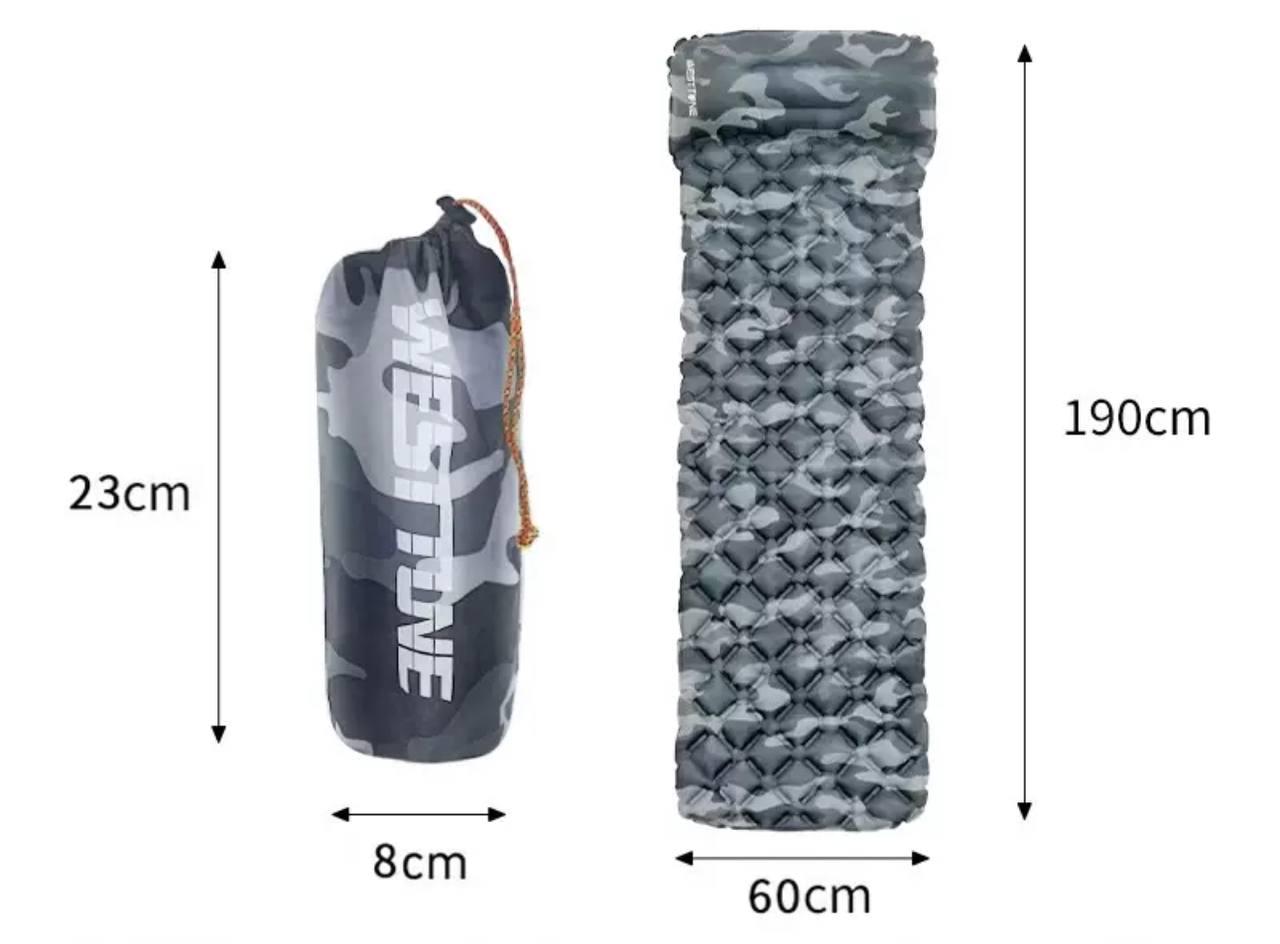 Килимок надувний Westtune односпальний з подушкою Camouflage (8yl-o5g-jid) - фото 2 Килимок надувний Westtune односпальний з подушкою Camouflage (8yl-o5g-jid) - фото 2