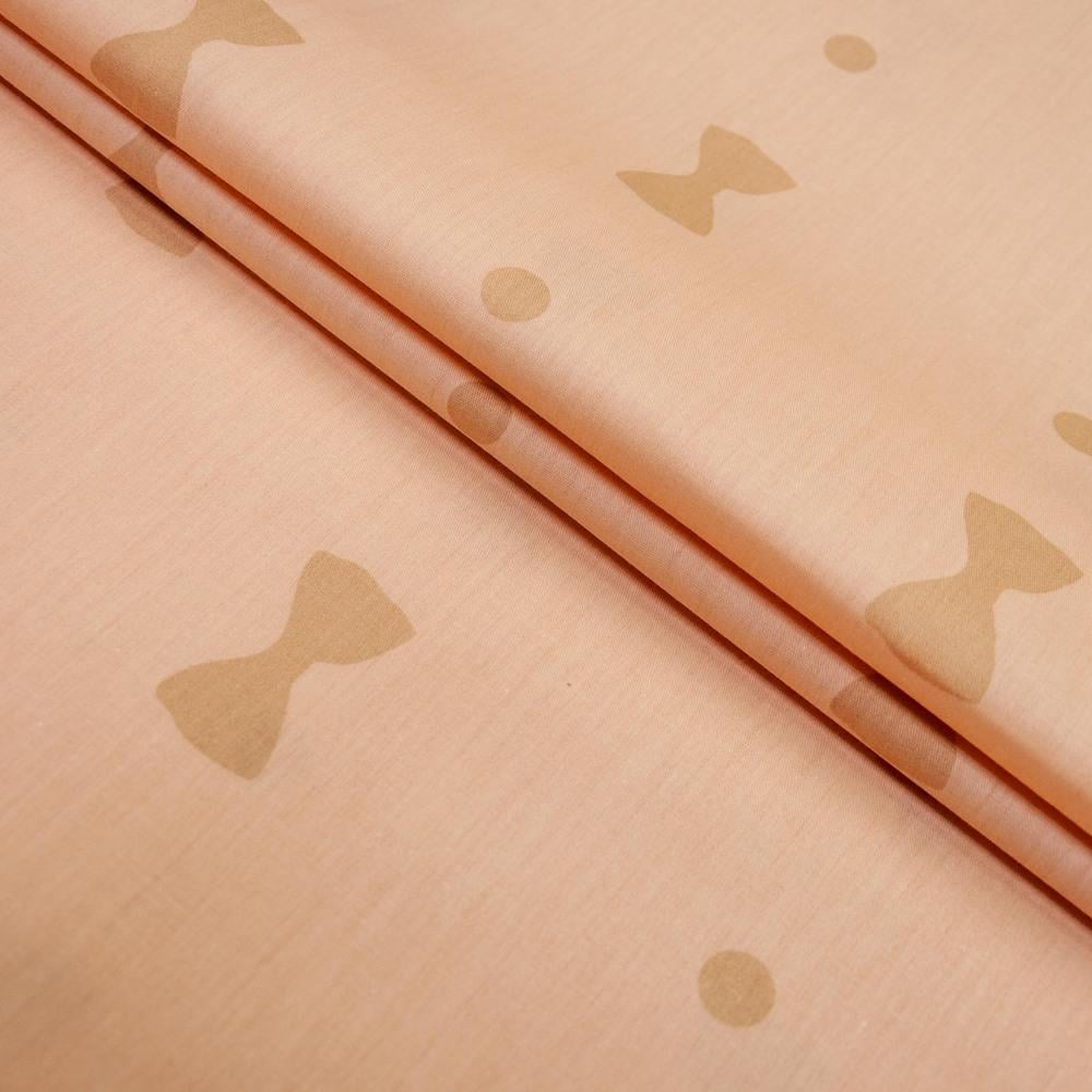 Ткань хлопок сатин S-131B Бантик Карамель (18914)