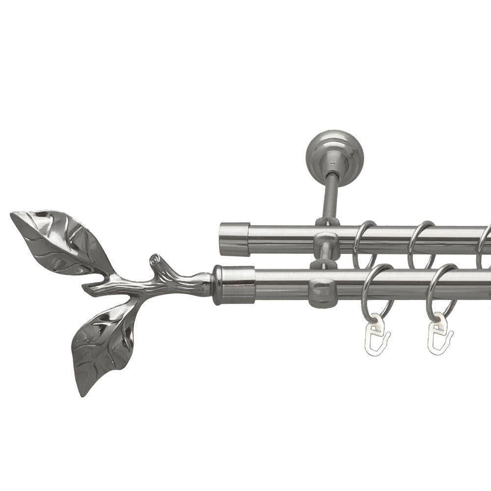 Карниз для штор Orvit Листок двухрядный гладкий 160 см Нержавеющая сталь (00-00016078)