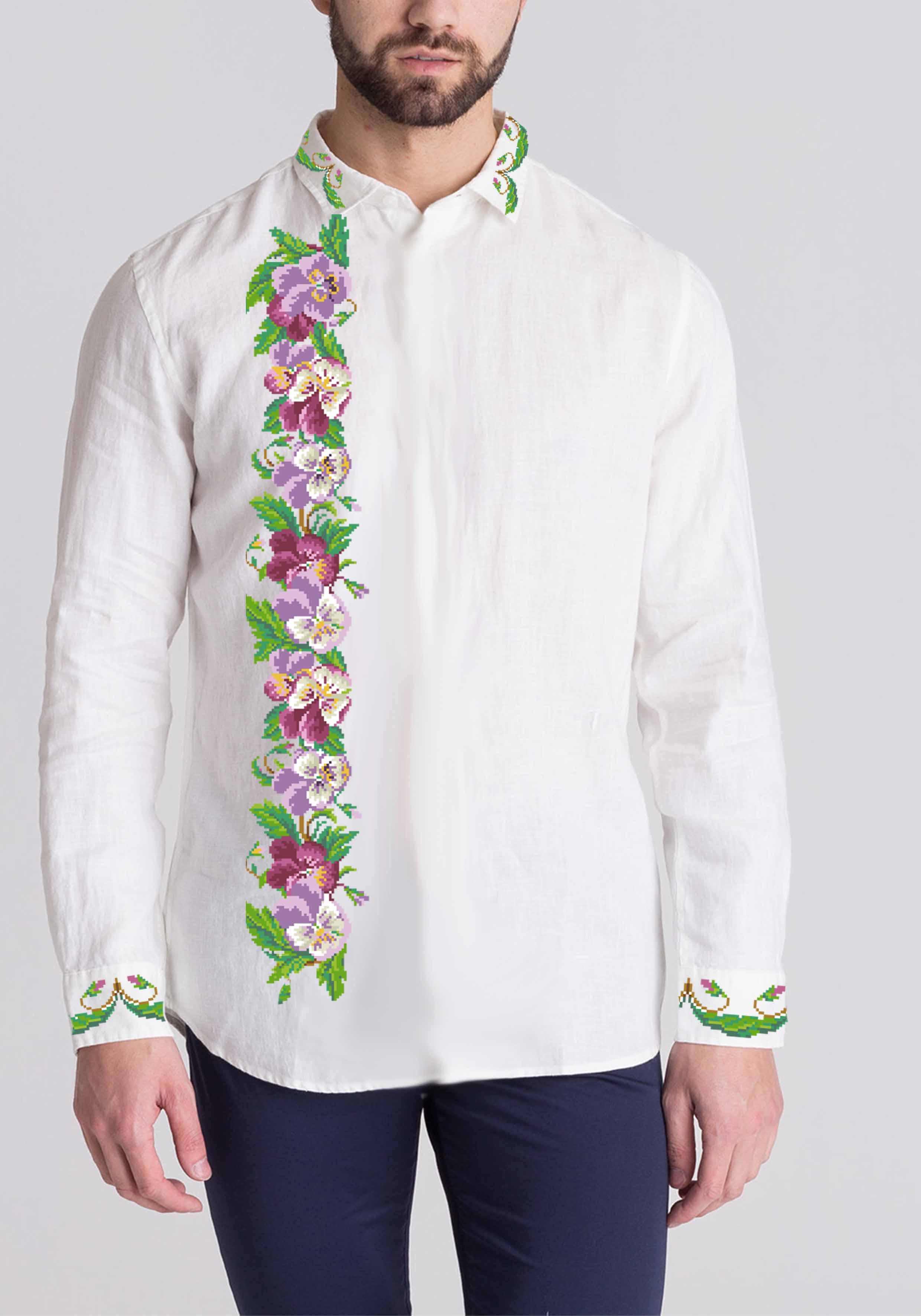 Заготовка для вишивки нитками або бісером сорочка габардин (СЧГ-304) Заготовка для вишивки нитками або бісером сорочка габардин (СЧГ-304)