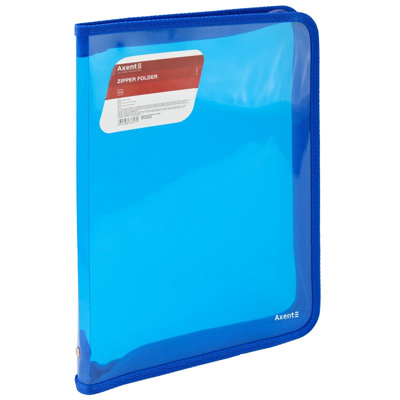 Папка объемная Axent на молнии А4 30 мм полипропилен Синий (1801-22-a)
