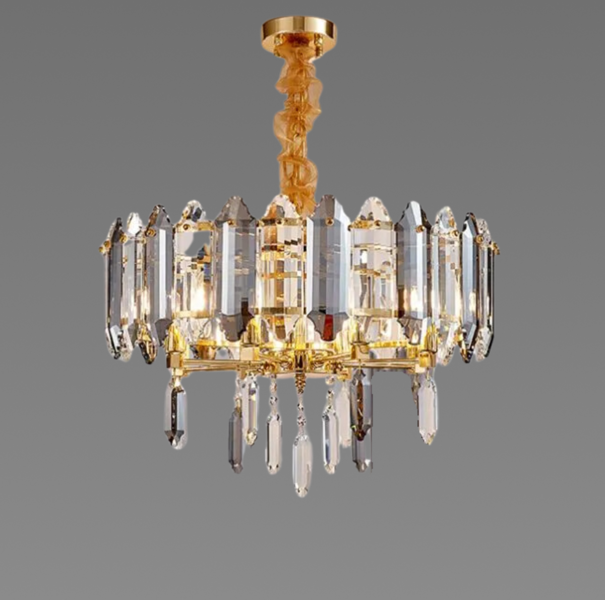 Люстра Sirius із кришталевим плафоном під шість ламп Е14 Золотий (Ш 5053/500)