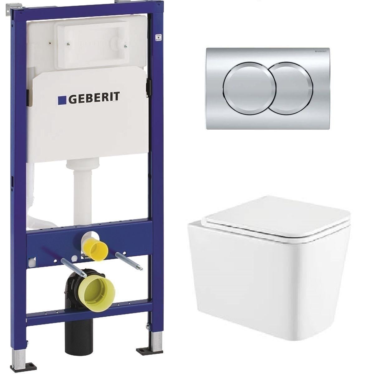 Комплект установки GEBERIT с безободковым унитазом KVADRO и сиденьем Slim Duroplast/Soft-close (362241203)