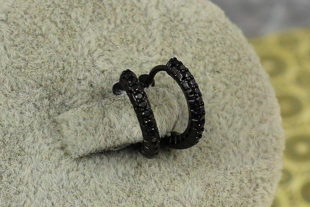 Серьги Xuping Jewelry тонкая дорожка с камнями с покрытием блек ган 1,3 см Черный (2442349634)