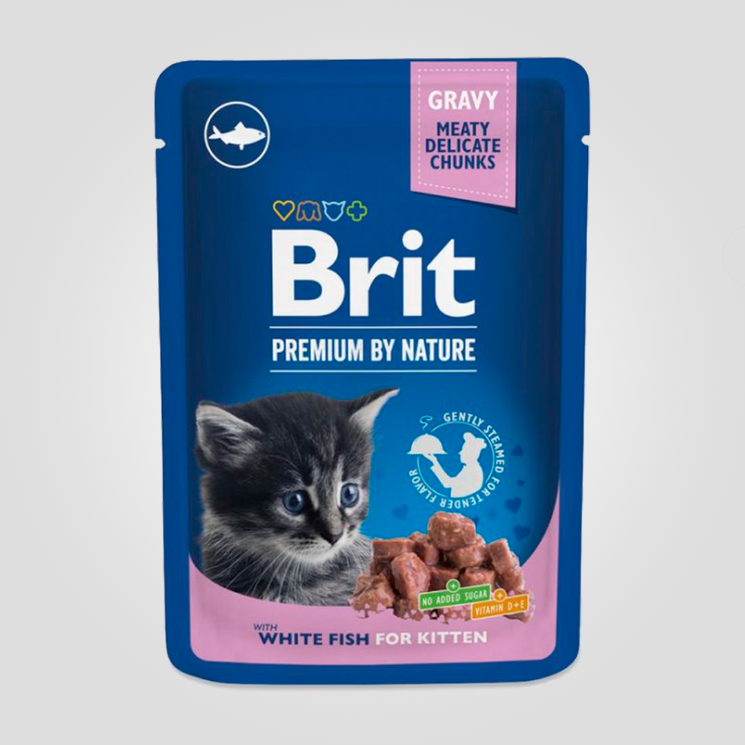 Корм вологий Brit Premium Cat pouch для кошенят Білий риба 100 г (20504649) Корм вологий Brit Premium Cat pouch для кошенят Білий риба 100 г (20504649)