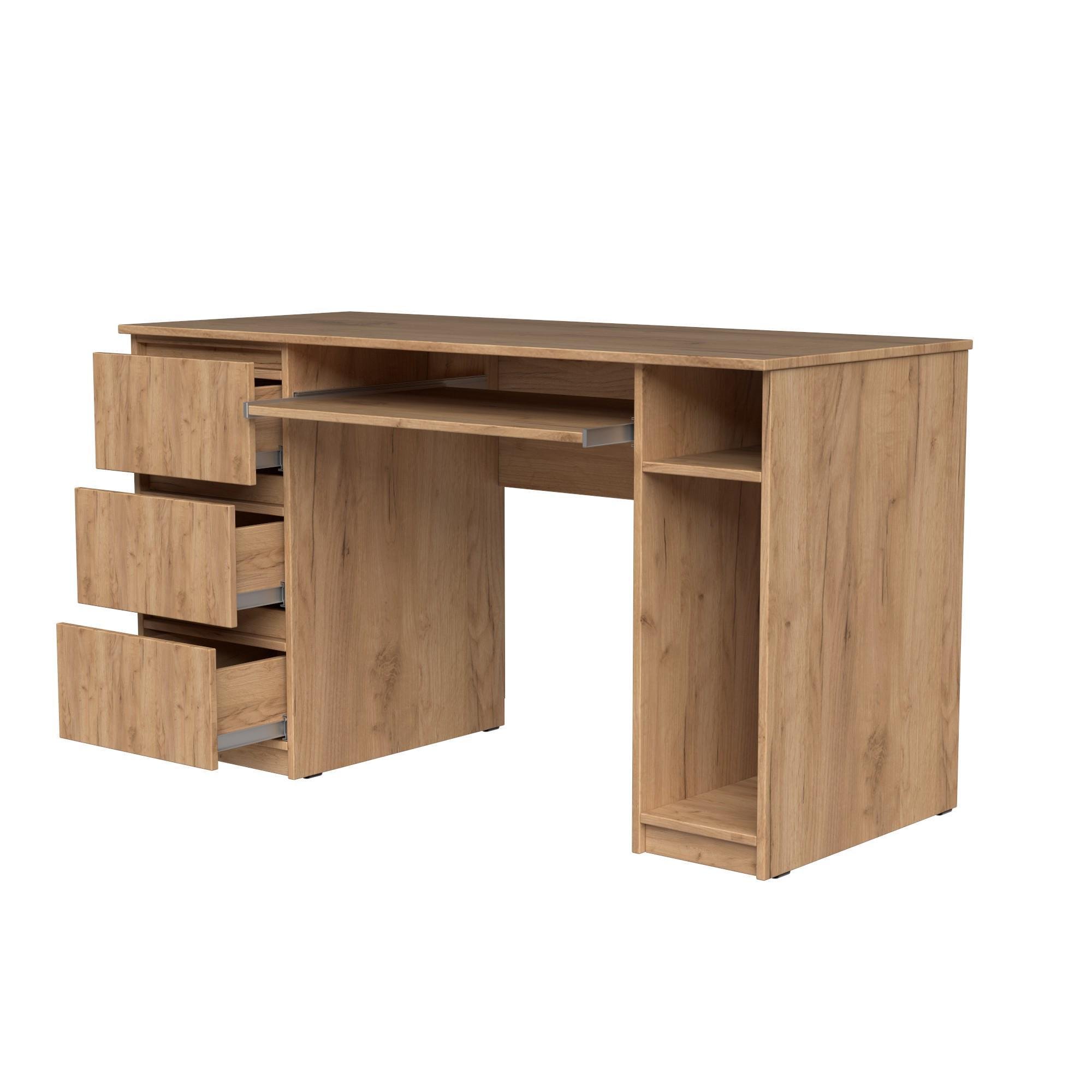 Стол компьютерный СК2 3Я SENAM 780х1300х600 мм ДСП Дуб Крафт Золотой - фото 4 Стол компьютерный СК2 3Я SENAM 780х1300х600 мм ДСП Дуб Крафт Золотой - фото 4