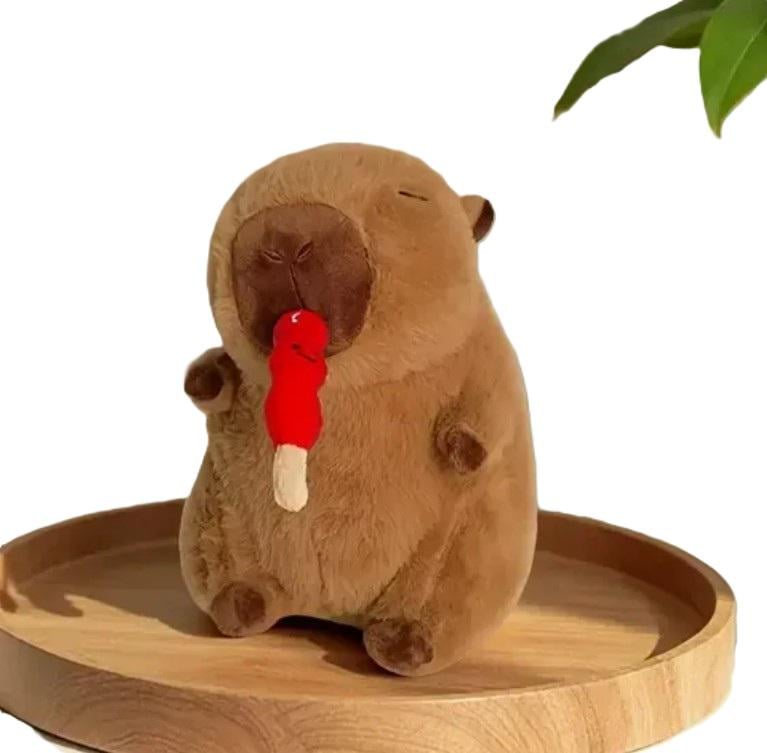 Мягкая игрушка плюшевая детская Капибара с леденцом 23 см (2787404215)