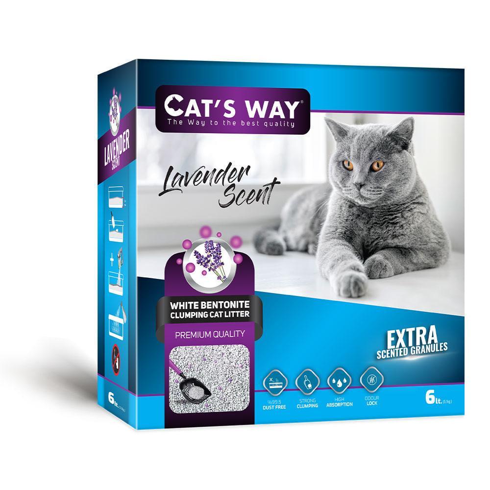 Наполнитель бентонитовый Cat's Way с ароматом лаванды 6 л
