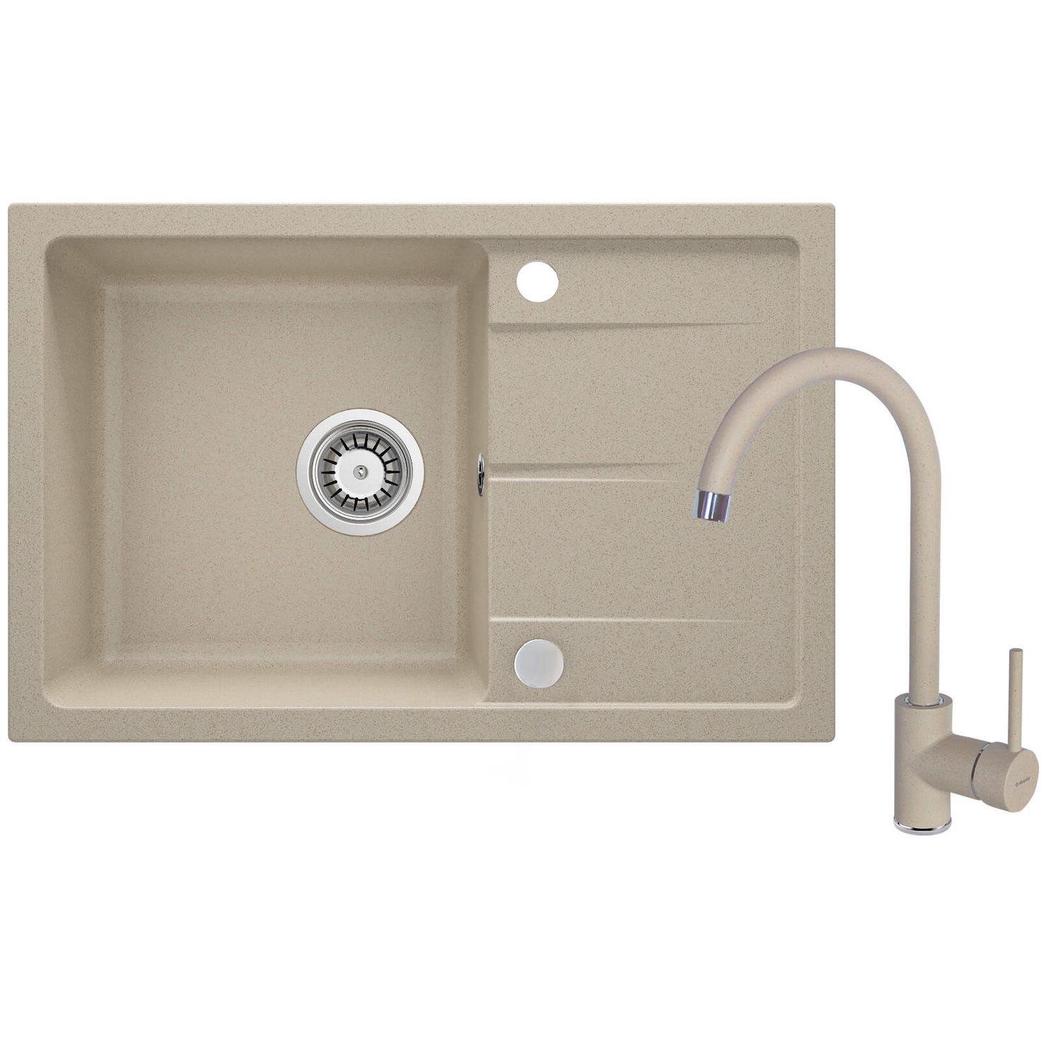 Мойка кухонная Deante ZRDA7113 гранитная прямоугольная 670x440 мм Бежевый (25965286)
