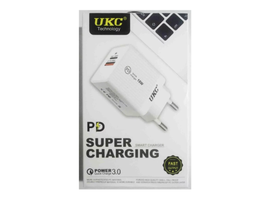 Адаптер для гаджетів UKC Fast Charge 220v 18w PD 889/6924 USB + type C