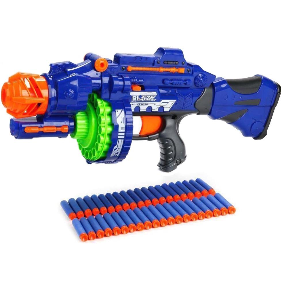 Детский автомат Blaze Storm с мягкими шарами на батарейках Синий (28443312)
