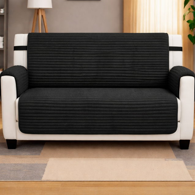 Набор накидок на двухместный диван из мебельного велюра 90х120/100х120/56х56 см 2 шт. Черный (33695037) Набор накидок на двухместный диван из мебельного велюра 90х120/100х120/56х56 см 2 шт. Черный (33695037)