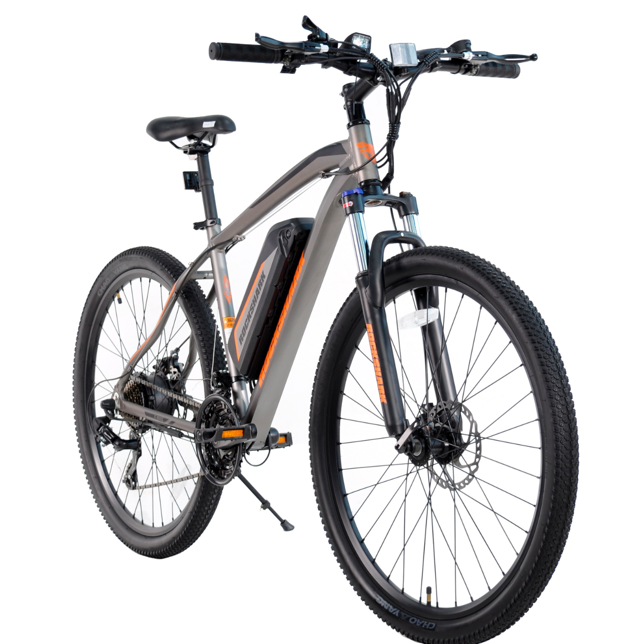 Велосипед с электроприводом Ardis Rockshark 27,5" MTB AL ROCK003" рама-17" 36B 10Ахч-35 км запас хода 350 Вт Серый