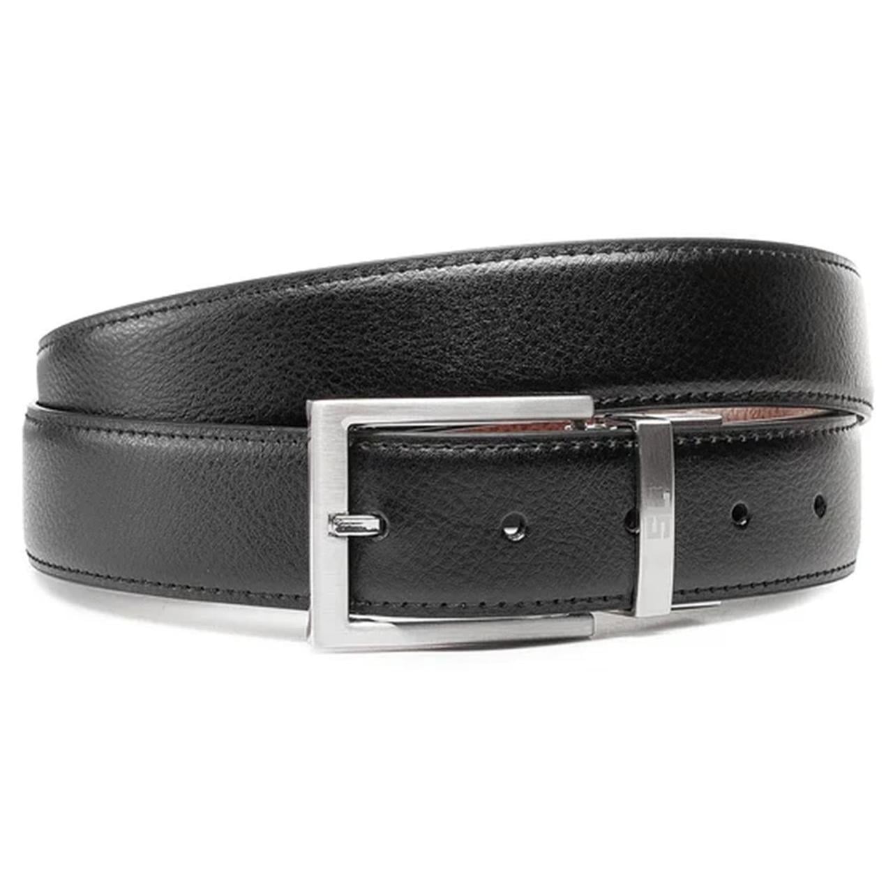 Ремень мужской Semi Line кожаный двухсторонний 100 см Черный/коричневый (DAS303124)