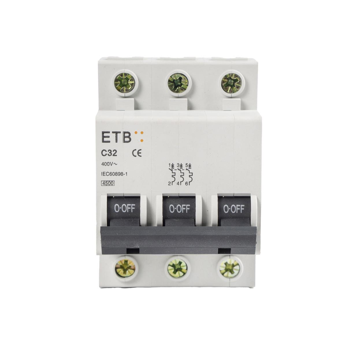 Автоматический выключатель модульный TESLA ETB C32 3-полюсный 400 В (126) - фото 4 Автоматический выключатель модульный TESLA ETB C32 3-полюсный 400 В (126) - фото 4