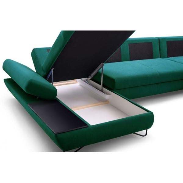 Диван кутовий розкладний Perfect Home Loft III з натурального дерева/ДСП/тканини Monolith 37 Зелений (49703) - фото 3 Диван кутовий розкладний Perfect Home Loft III з натурального дерева/ДСП/тканини Monolith 37 Зелений (49703) - фото 3
