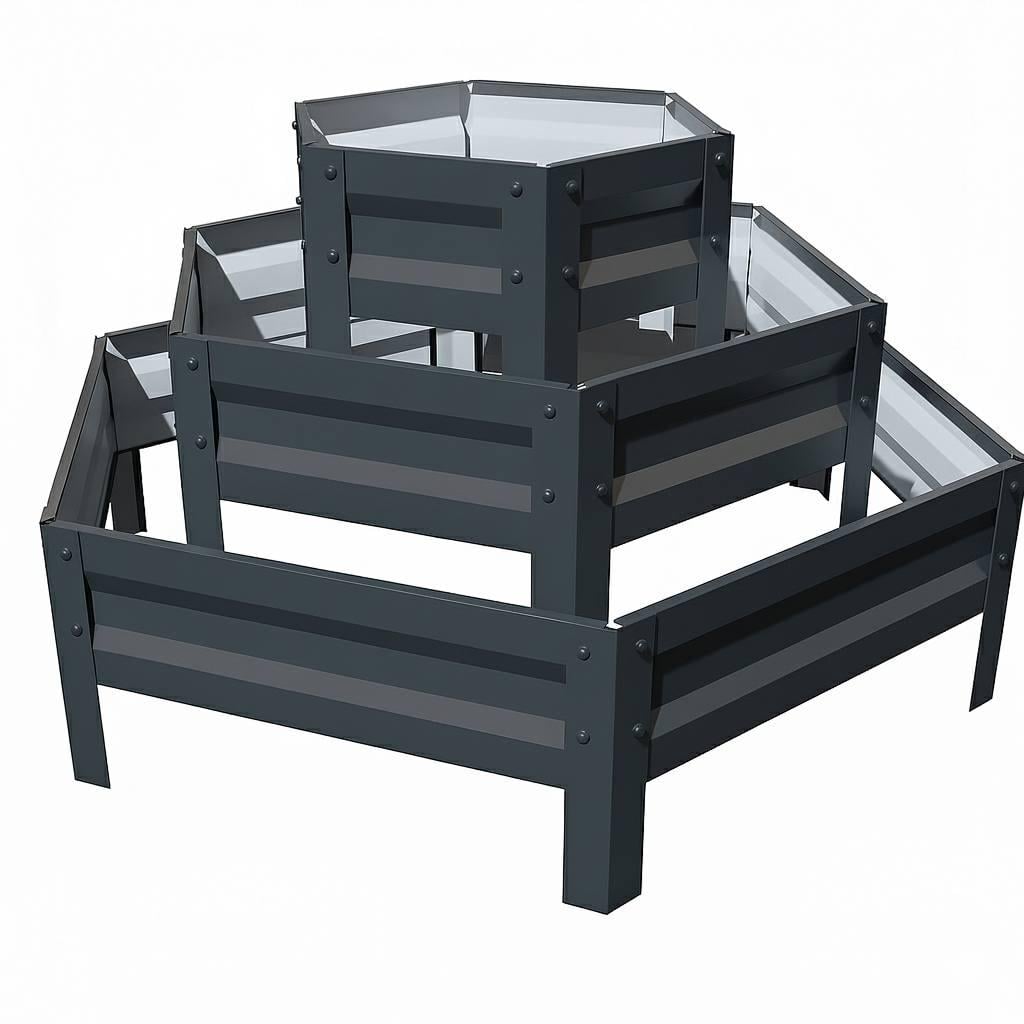 Клумба для цветов SIMBUD Карпатская горка многоярусная 0,45 мм 60x140 см RAL7016 гланец