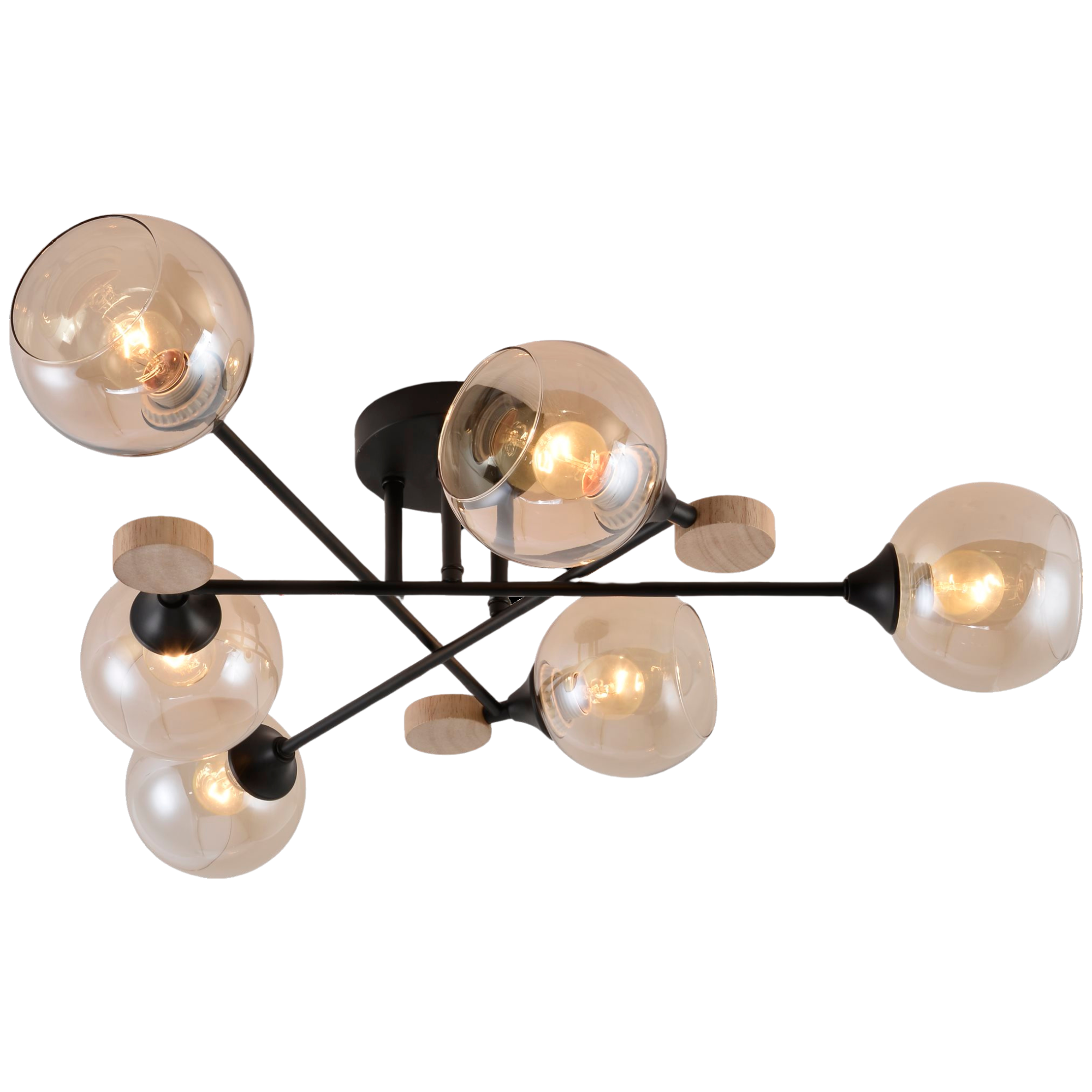 Люстра декоративная Valeso V XA1491B/6 BK+WOOD (000041171)