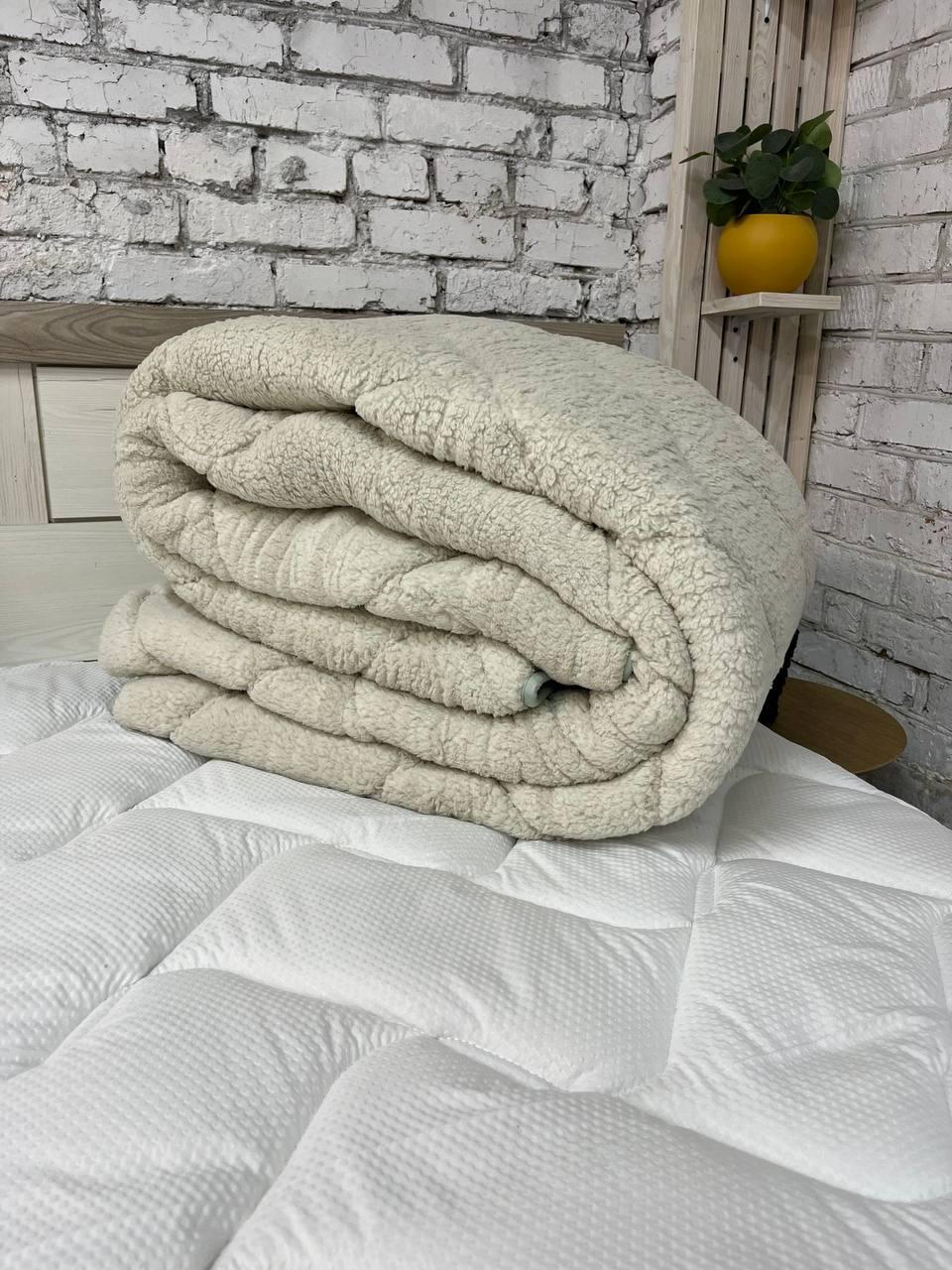 Одеяло меховое евро 200х210 см Бежево-мятный (22936493) - фото 6