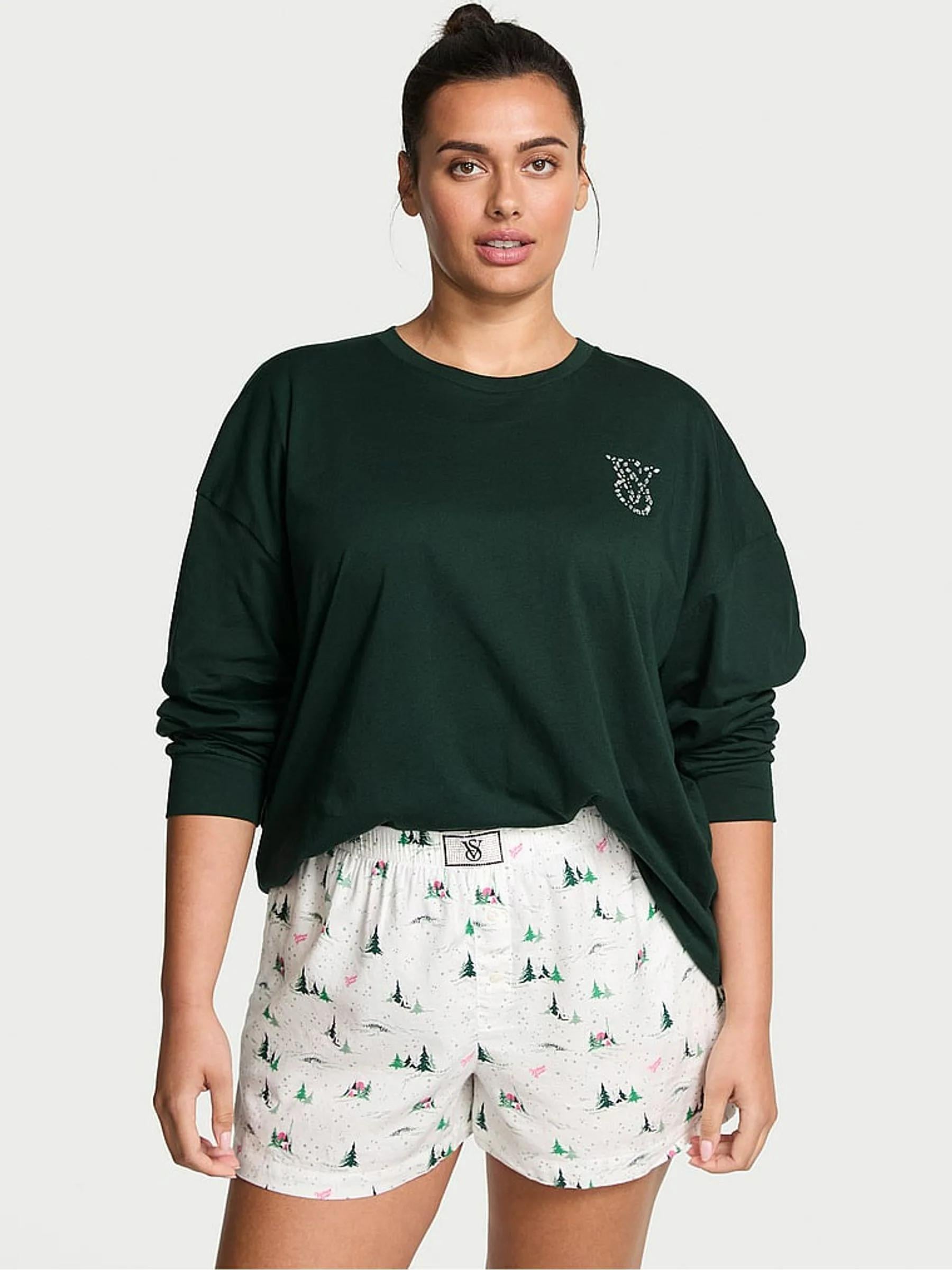 Пижама фланель Victoria's Secret Whimsy Forest Green Flannel Long Sleeve Short Pyjamas Set XS Зеленый (2671478D) Пижама фланель Victoria's Secret Whimsy Forest Green Flannel Long Sleeve Short Pyjamas Set XS Зеленый (2671478D)