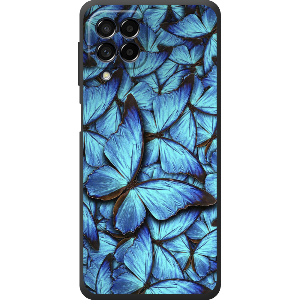 Чохол BoxFace Samsung Galaxy M53 5G (M536) Лазурні Метелики Чорний силікон (44473-up1550-44483)