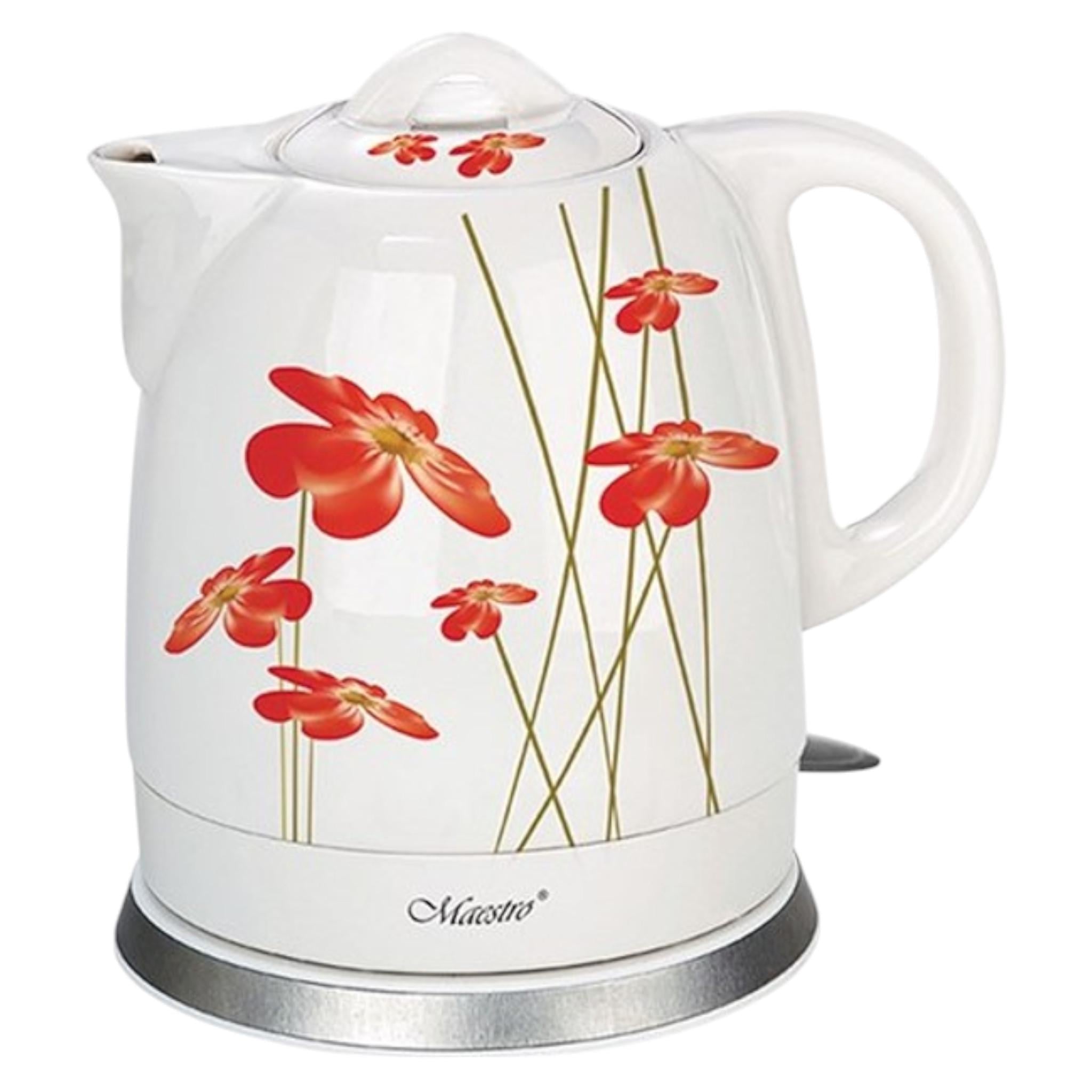 Электрочайник керамический Maestro MR-066 Red Flowers 1,5 л 1200 Вт (EK_MR066Red)