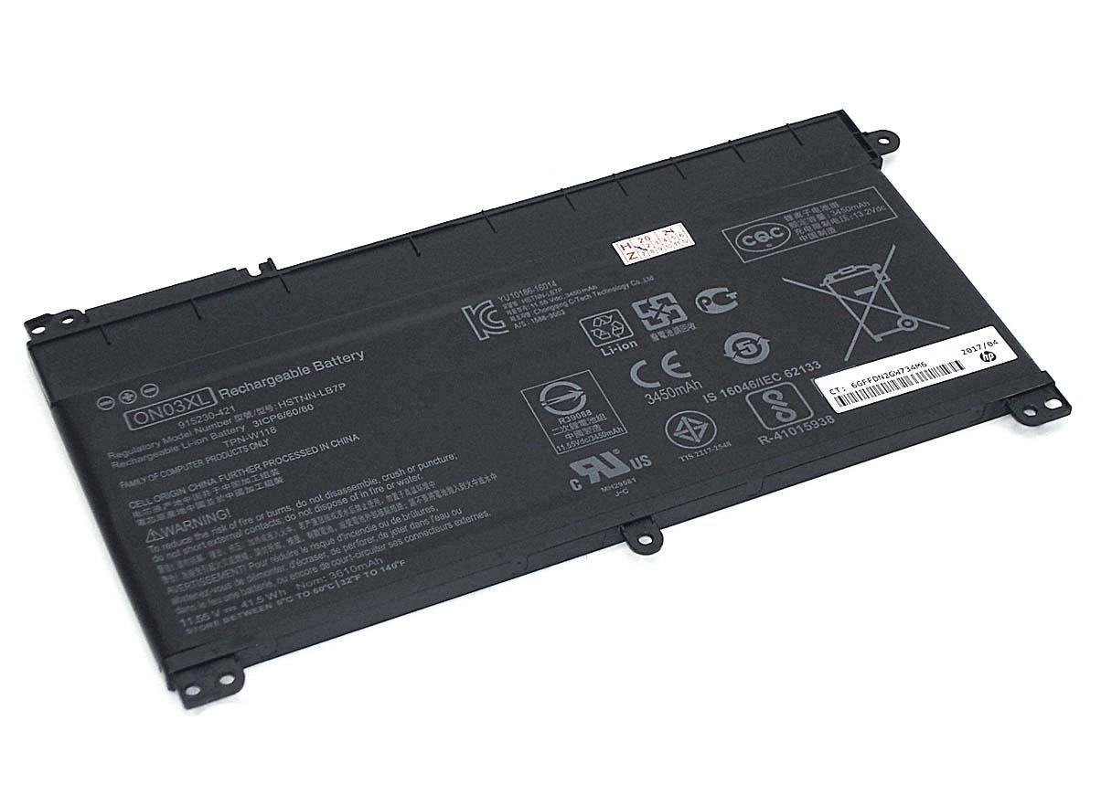 Аккумулятор для ноутбука HP ON03XL M3-U X360 13,3 11,55 V 3470 mAh (079081)