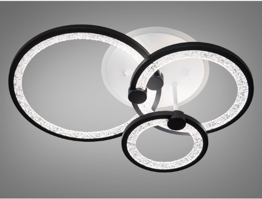 Люстра светодиодная Diasha кольца с пультом/димером подсветки 70W Черный (31260338)