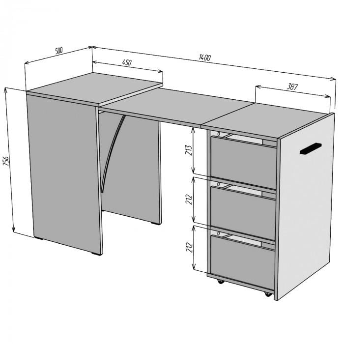 Стол-трансформер Knap Hobana Box 3 World 140х50х75 см Дуб сонома (S201030103) - фото 4 Стол-трансформер Knap Hobana Box 3 World 140х50х75 см Дуб сонома (S201030103) - фото 4