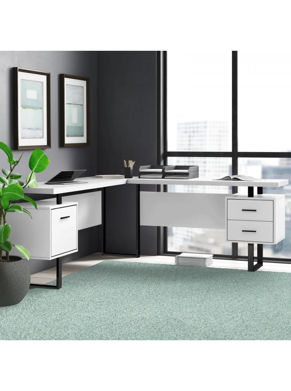 Стол офисный MSM L-образный Белый