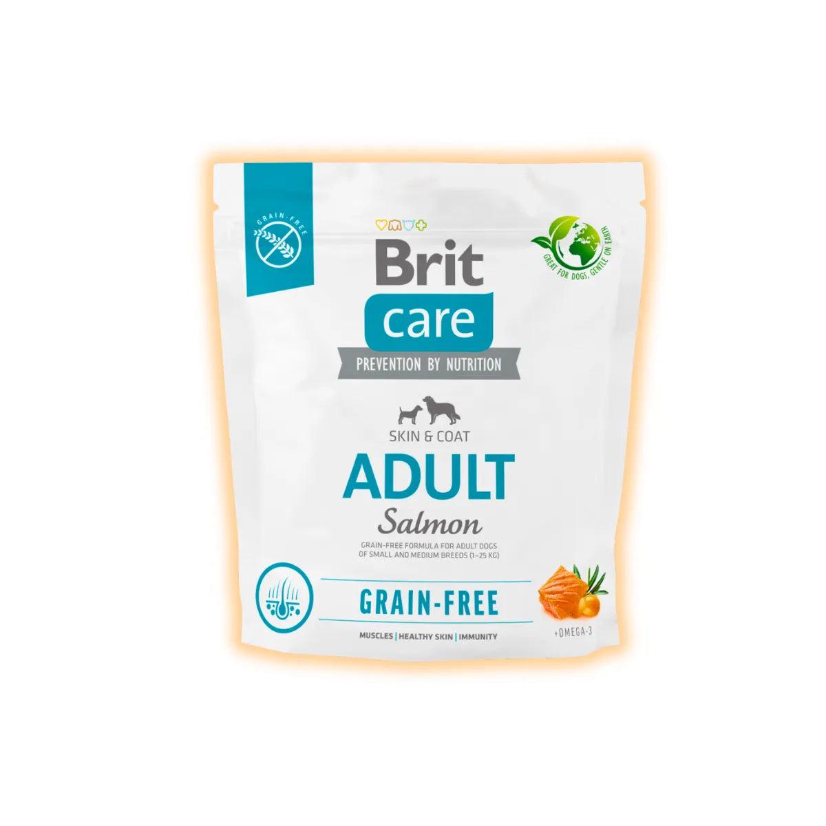 Корм сухой беззерновой Brit Care с лососем для взрослых собак мелких и средних пород 1 кг (32157343)