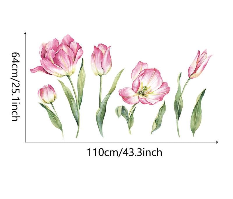 Наклейка на стену тюльпаны виниловая 110х64 см (8711) - фото 3