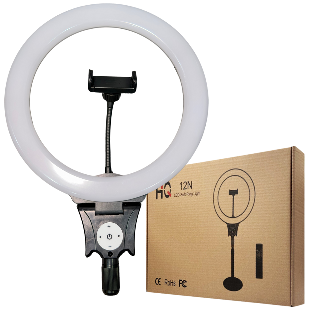 Кольцевая LED-лампа для телефона со штативом от сети с пультом 30 см 3000K-6000K 24 Вт (HQ-12N8809) - фото 13 Кольцевая LED-лампа для телефона со штативом от сети с пультом 30 см 3000K-6000K 24 Вт (HQ-12N8809) - фото 13
