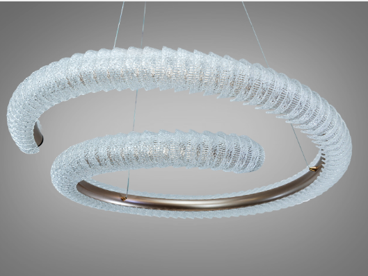 LED-люстра подвесная Diasha с пультом 132 Вт 7260 Lm 80 см Шампань (34714020)