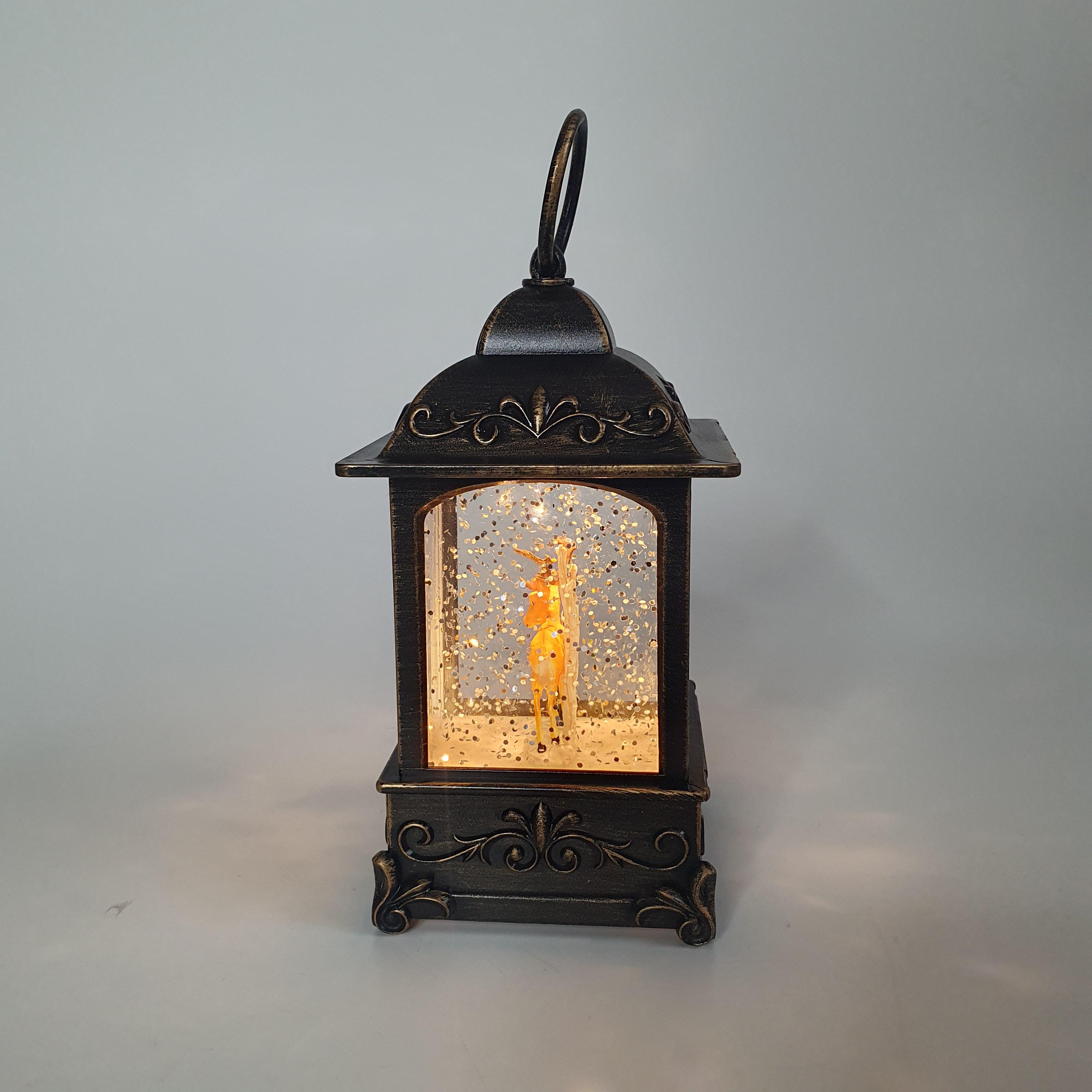 Светильник-фонарь новогодний декоративный с LED-подсветкой 13х6х6 см Brown (NDCV-24-Brown)