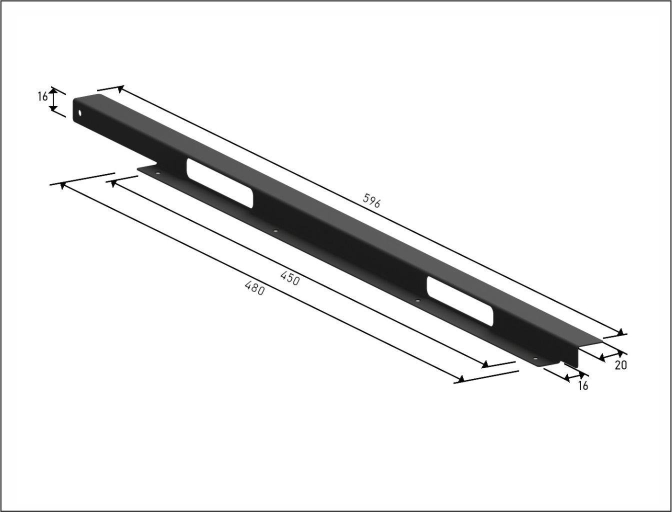 Термоизоляционные планки для тумбы под духовку Loft для ДСП 16 мм Черный - фото 2