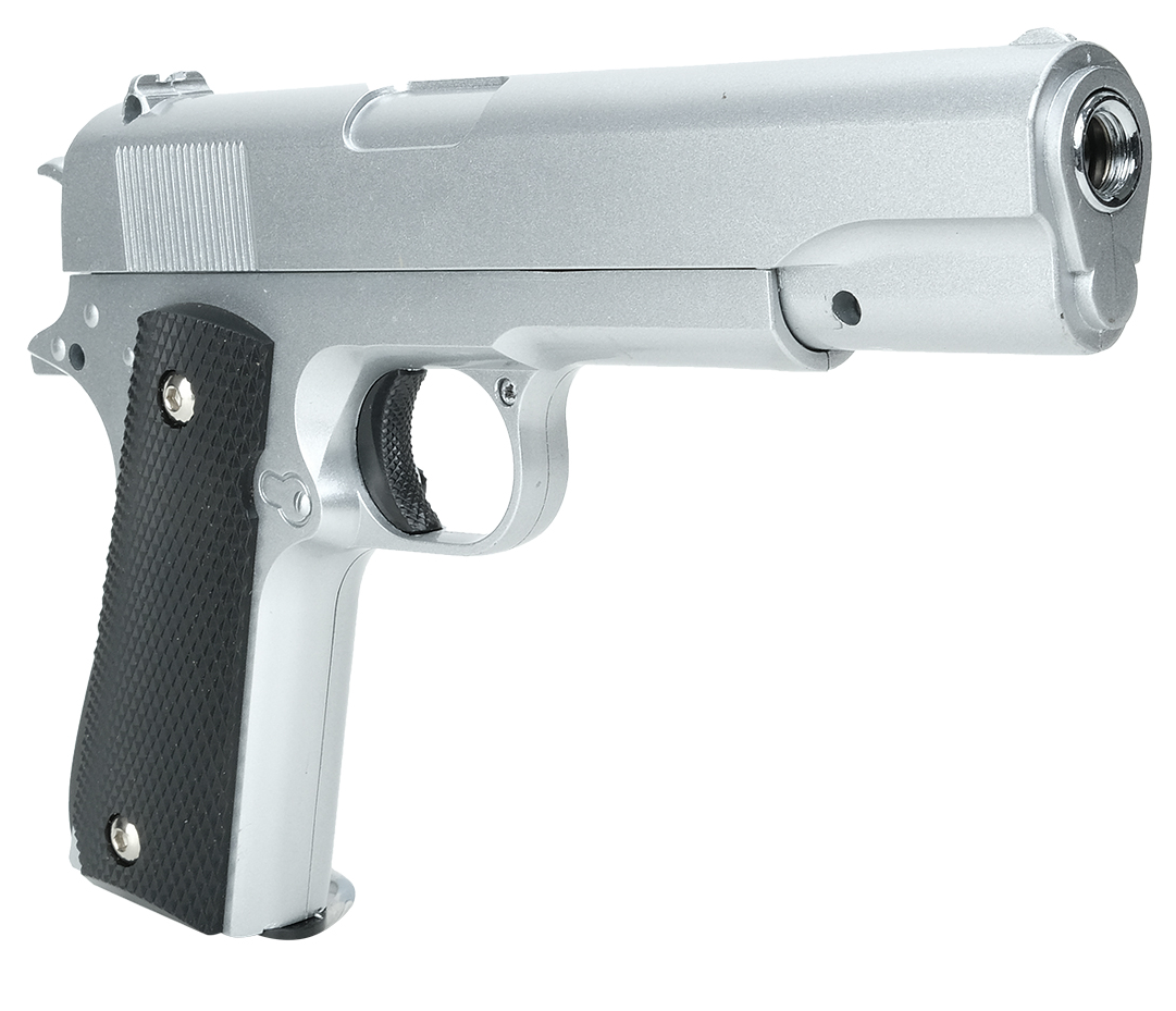 Пістолет страйкбольний Кольт 1911 пневматичний металевий пружинний Срібний (11902624)