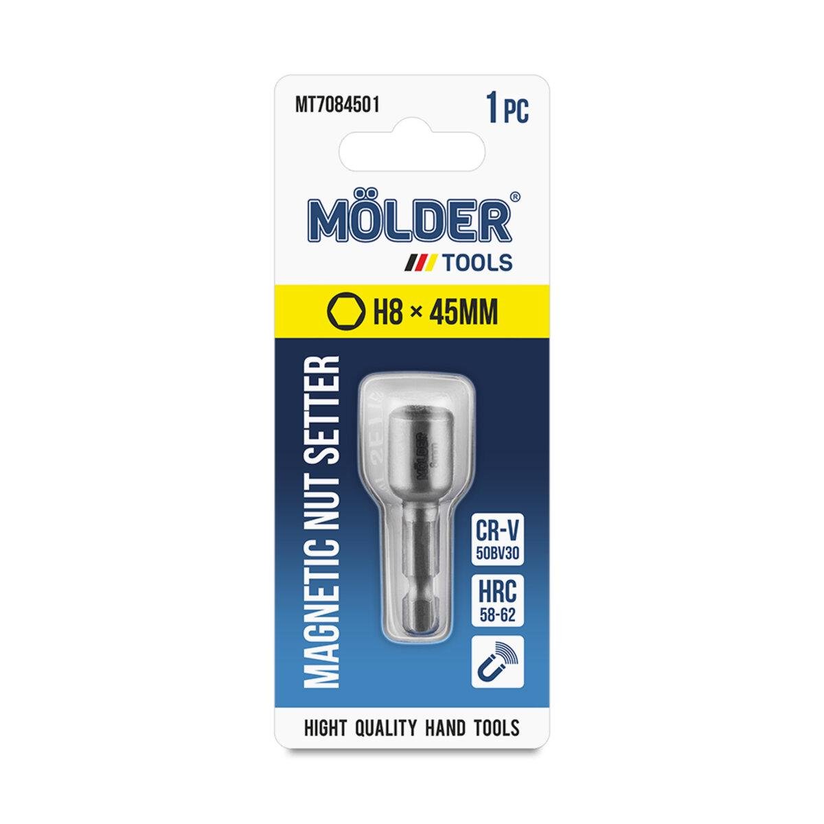 Бита магнитная магнитная Molder для кровельных шурупов 1 шт. H8x45 мм - фото 3 Бита магнитная магнитная Molder для кровельных шурупов 1 шт. H8x45 мм - фото 3