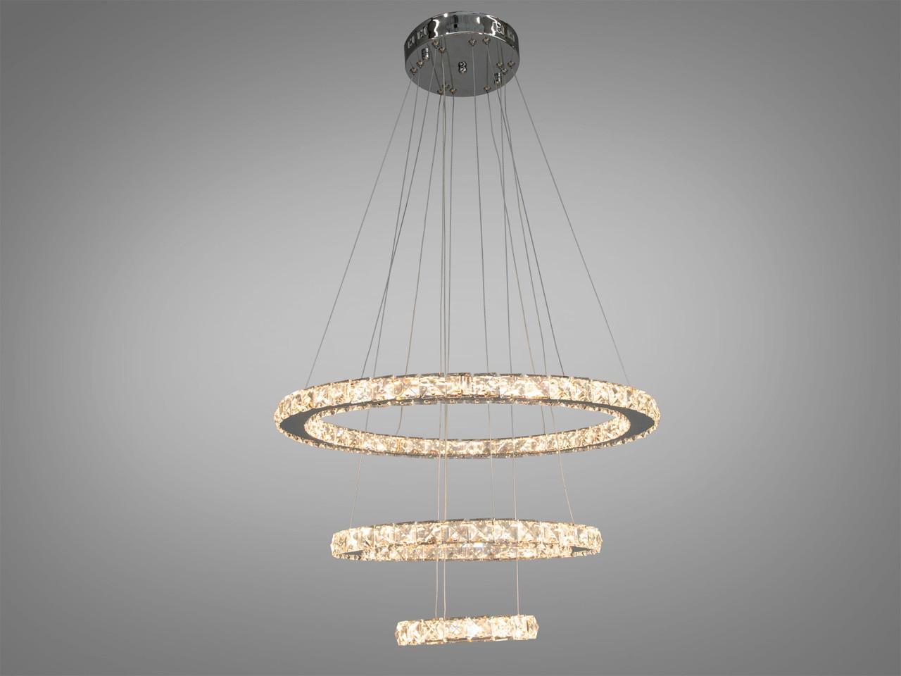 Люстра-підвіс кришталева LED 7201-8W/580+400+200HR (2437589208)