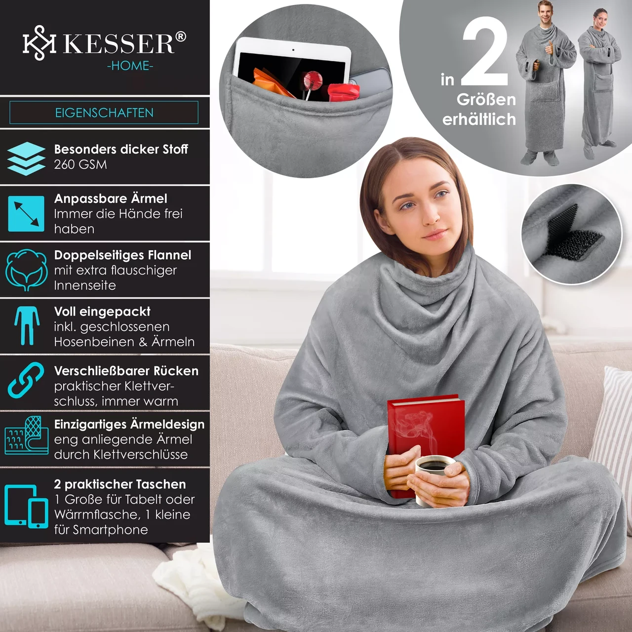 Ковдра-плед KESSER 200x140 см (225262457139gr-200x140) - фото 6 Ковдра-плед KESSER 200x140 см (225262457139gr-200x140) - фото 6