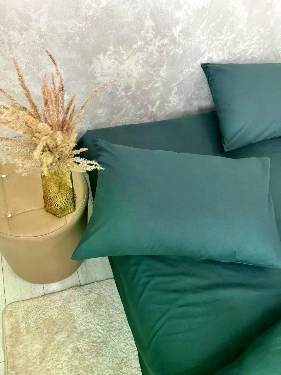 Комплект постельного белья семейный хлопок 150х210 см наволочка 2х50х70/70х70 см Изумрудный (П4К-Post-rus-0035-04) - фото 9