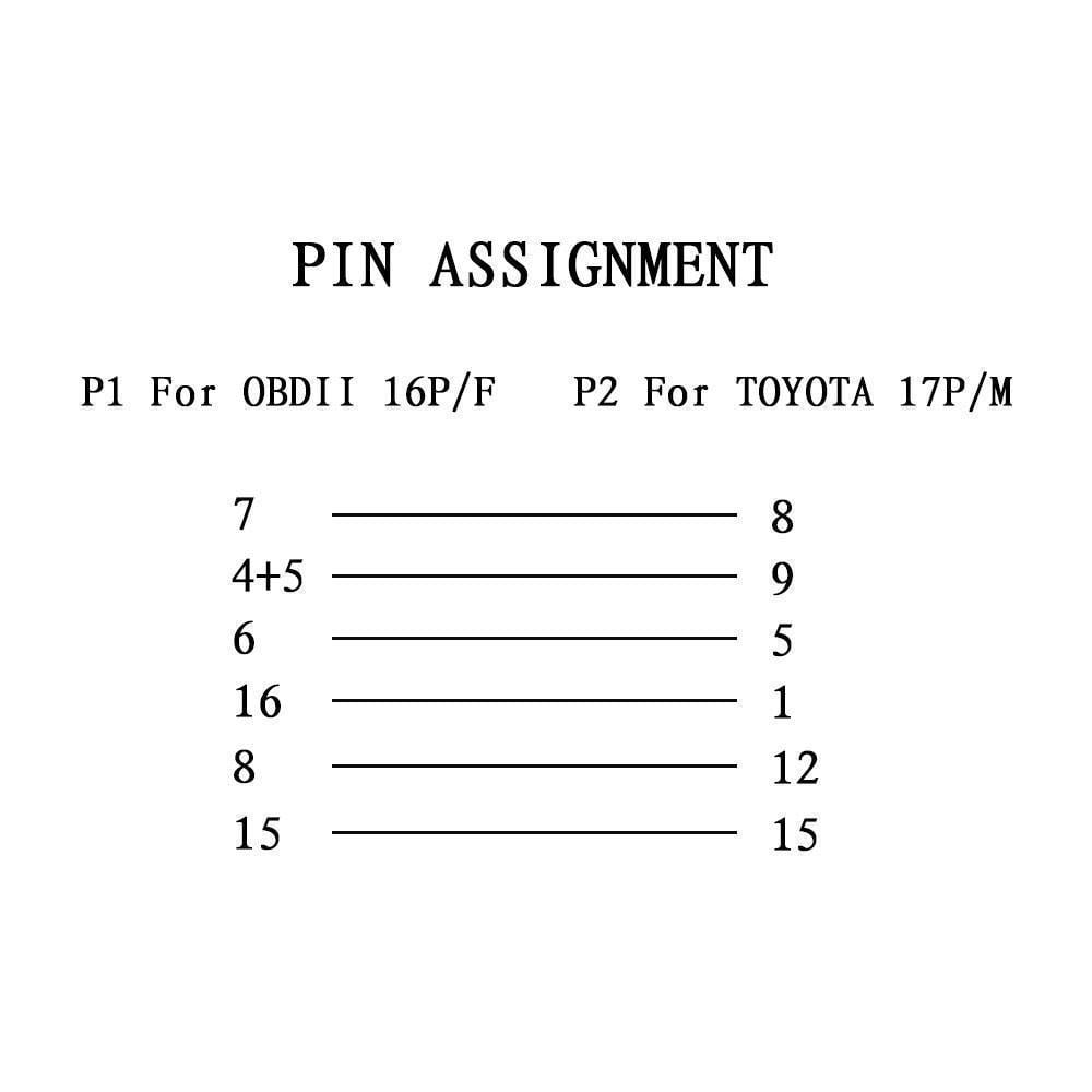 Перехідник для сканера Toyota Тойота 17 Pin на OBD2 - фото 8