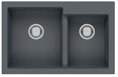 Гранитная мойка Quadro 79x51x20 см Titanium (8221.201.0961)