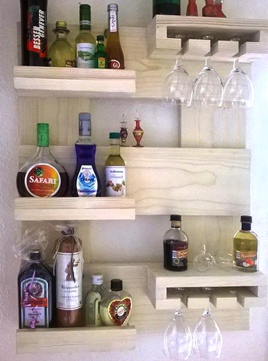 Полка для вина настенная из дерева Сунага Бланже (ПНК-012001)