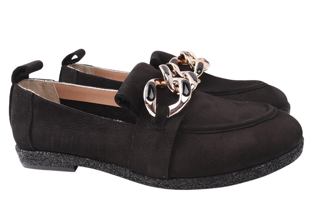 Туфли женские Aquamarin из кожи-нубука на низком ходу р. 36 Черный (1886-21DTC)